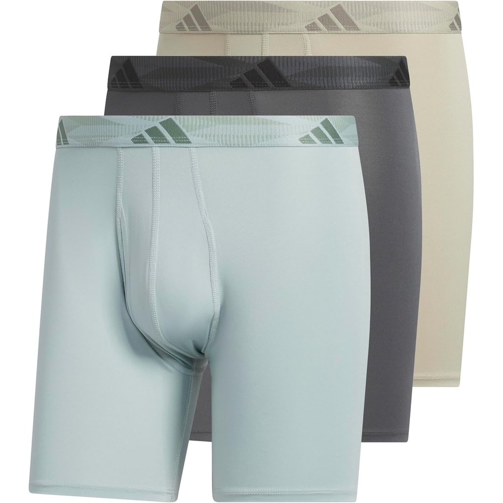 image:imageadidas Mens Microfiber Boxer Briefs 3Pack or 5Pack Performance Stretch MoistureWicking UnderwearWonder Sage GreenGrey SixWonder Cargo Khaki