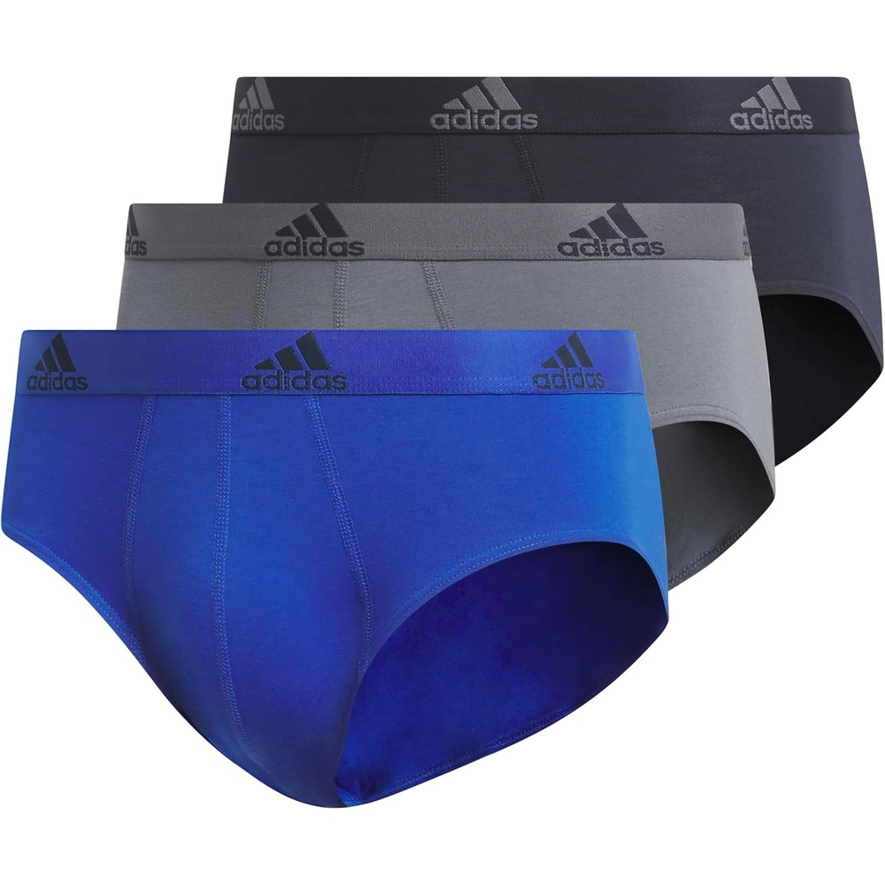 image:imageadidas Mens Performance Stretch Cotton Brief Underwear 3pack Designed for Active Comfort and All Day WearTeam Royal BlueOnix GreyLegend Ink Blue
