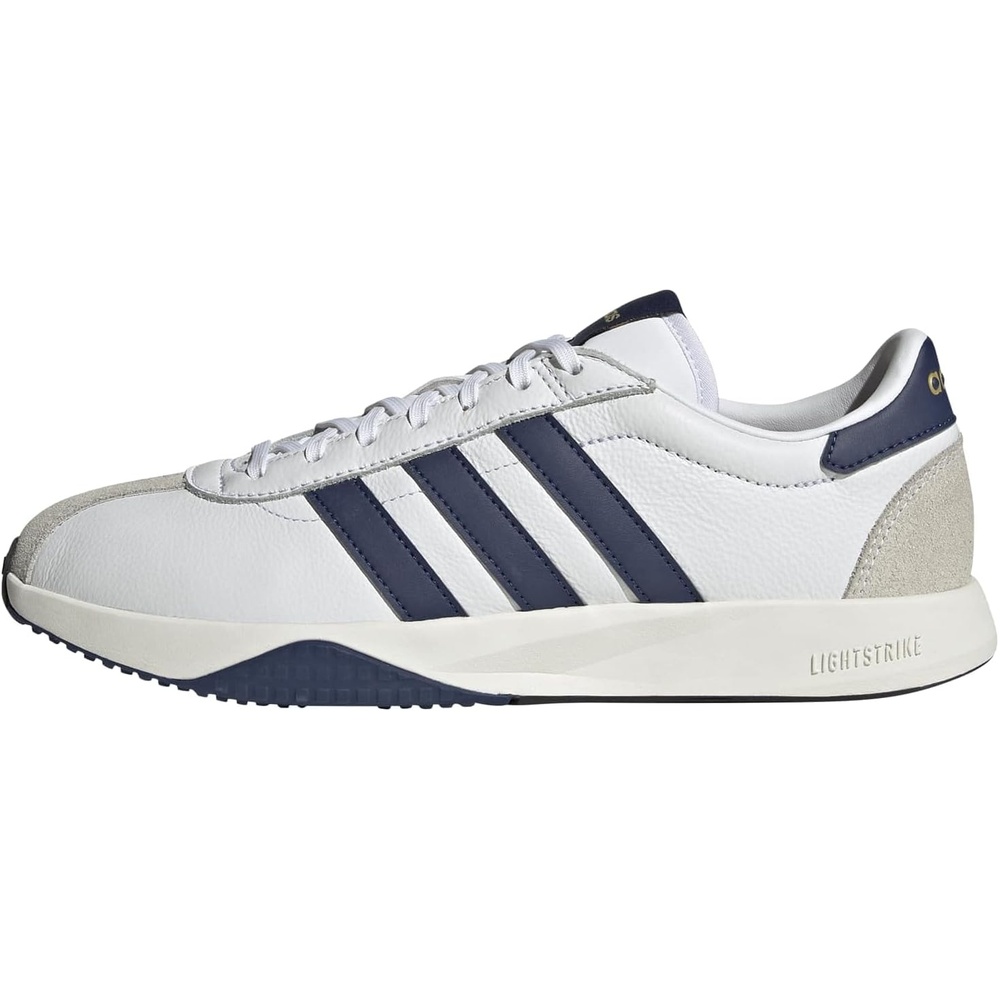 image:imageadidas Mens Run 7626 Lace Up Sneakers Shoes Casual  WhiteWhiteDark BlueGold Metallic