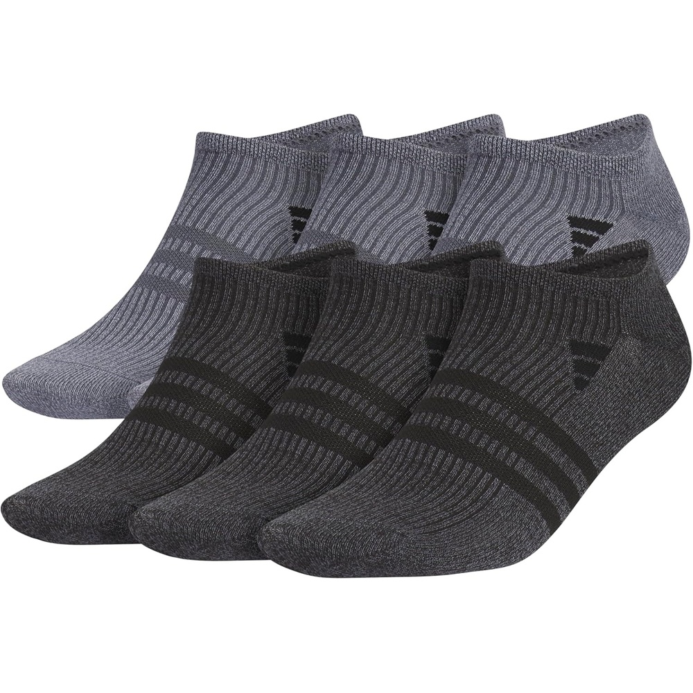 image:imageadidas Mens Superlite No Show Socks 6 Pairs Lightweight amp BreathableOnix GreyBlack3