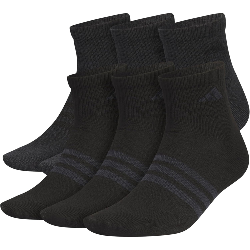 image:imageadidas Mens Superlite Quarter Ankle Socks 6 Pairs Lightweight amp BreathableBlackNight Grey3