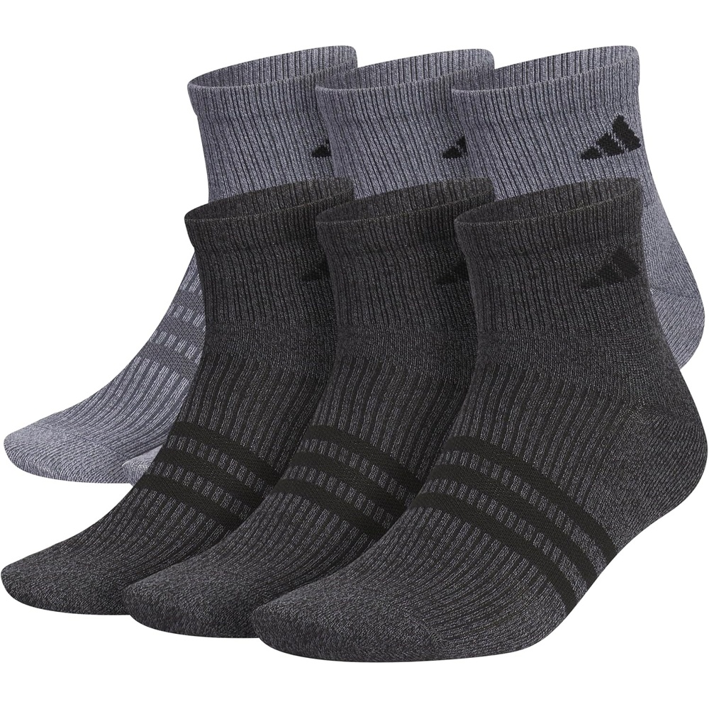 image:imageadidas Mens Superlite Quarter Ankle Socks 6 Pairs Lightweight amp BreathableOnix GreyBlack3