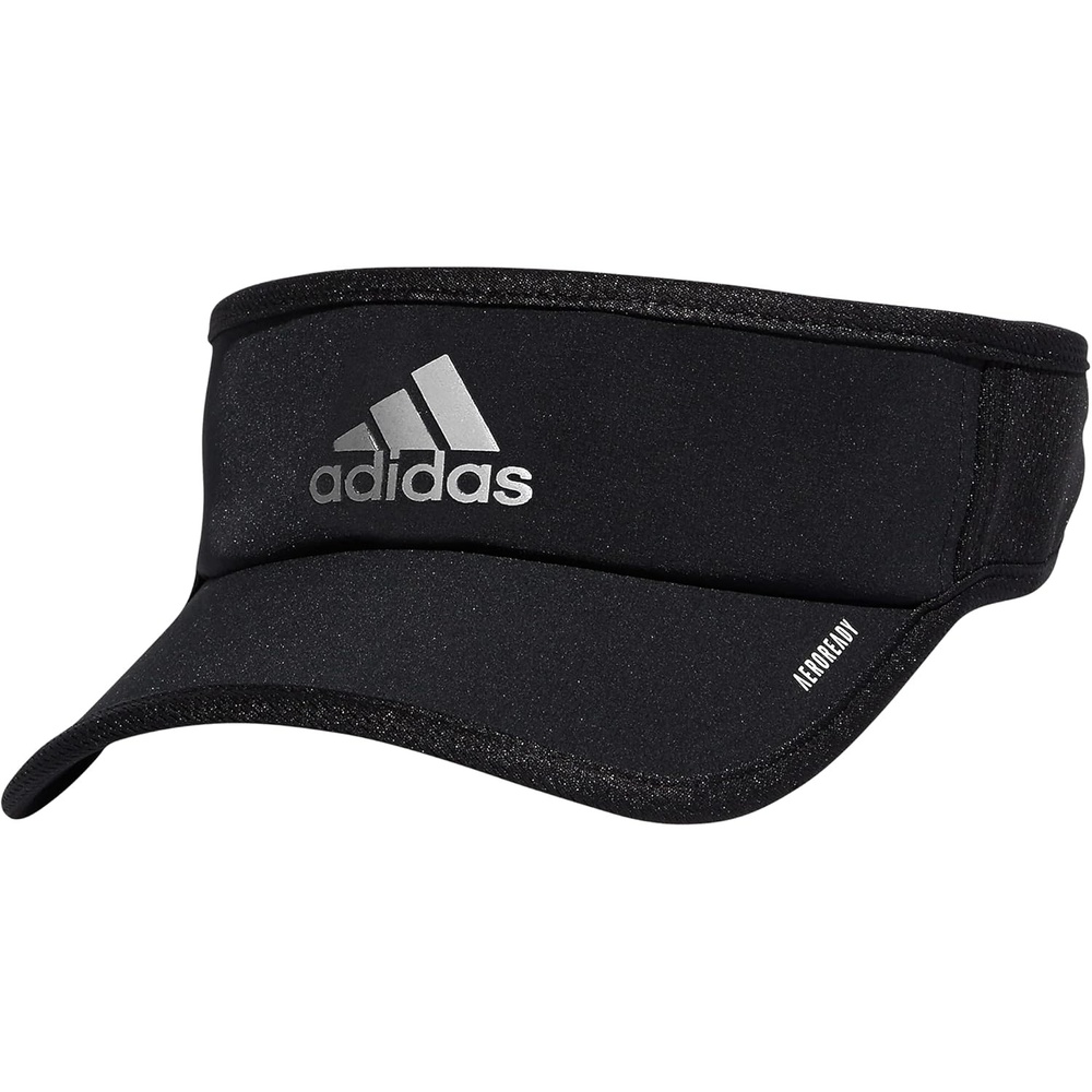 image:imageadidas Mens Superlite Visor Lightweight MoistureWicking Running HatBlackSilver Reflective2