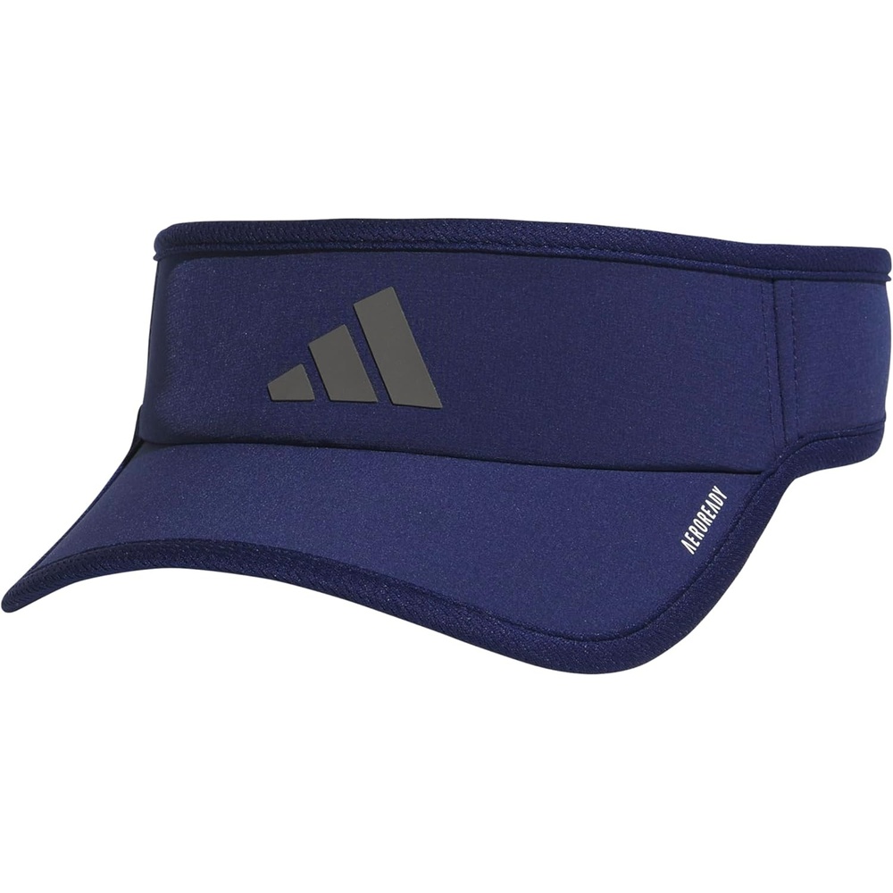 image:imageadidas Mens Superlite Visor  Lightweight MoistureWicking Running HatDark BlueGrey Four3