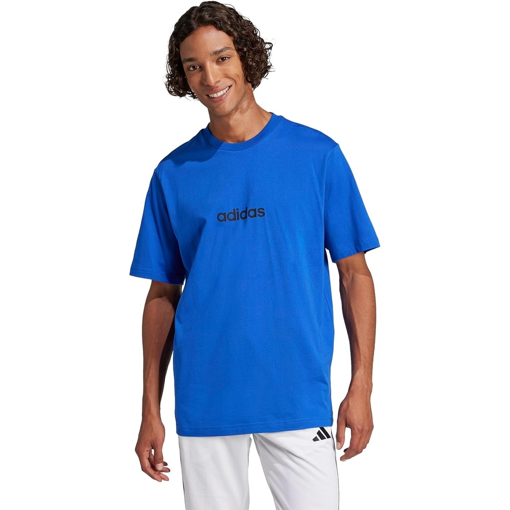 image:imageadidas Originals Mens Essentials Linear Single Jersey TShirtTeam Royal BlueBlack