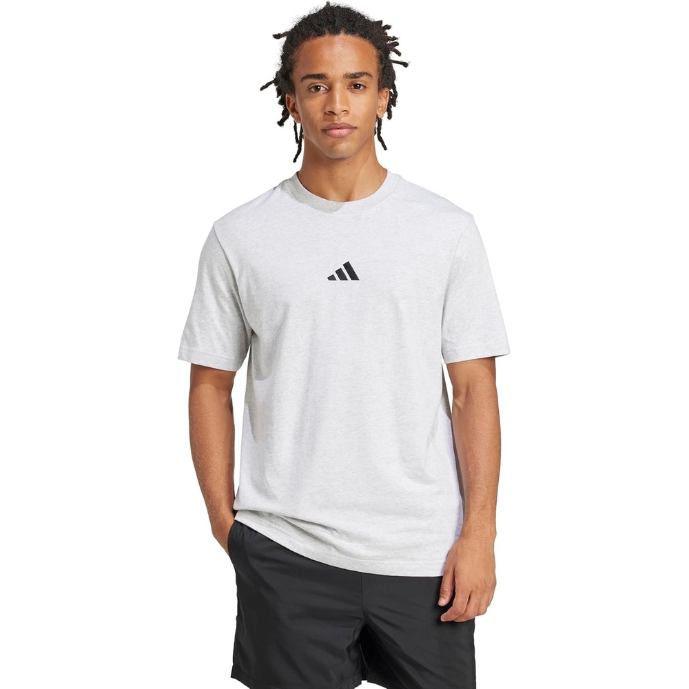 image:imageadidas Originals Mens Essentials Small Logo Single Jersey TShirtLight Grey HeatherBlack