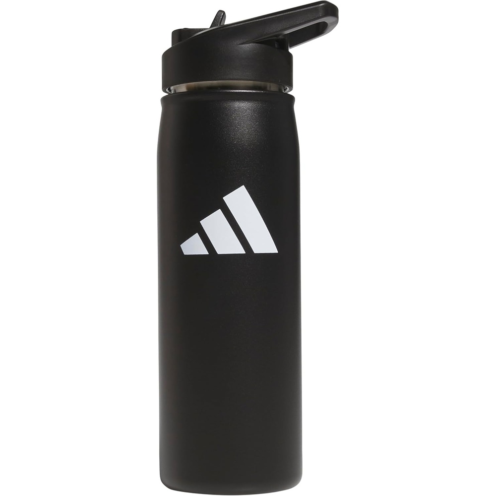 image:imageadidas Stainless Steel Metal Water Bottle 20 oz 600 mL Straw LidBlackWhite