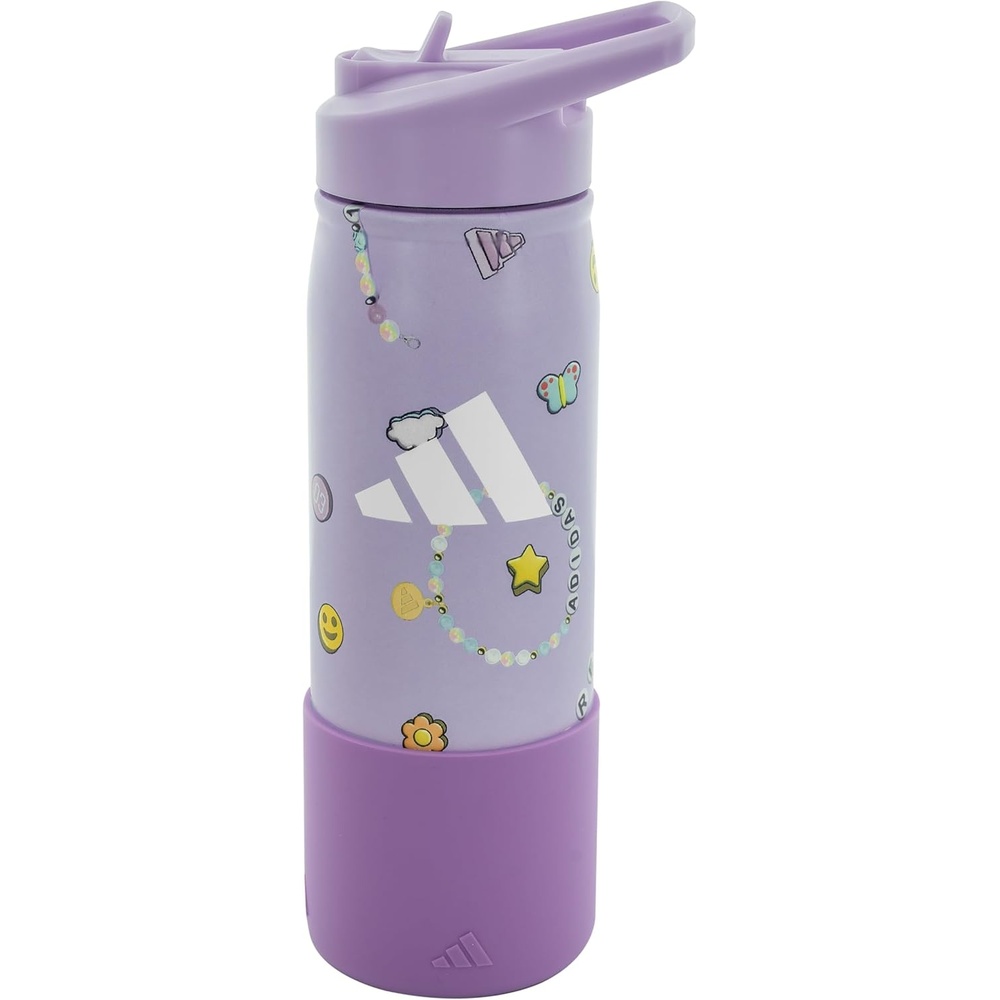 image:imageadidas Stainless Steel Metal Water Bottle 20 oz 600 mL Straw LidViolet Tone PurpleWhiteViolet Fusion Purple2