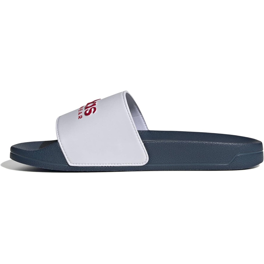 image:imageadidas Unisex Adult Adilette Shower Slide SandalWhiteBetter ScarletTeam Navy Blue