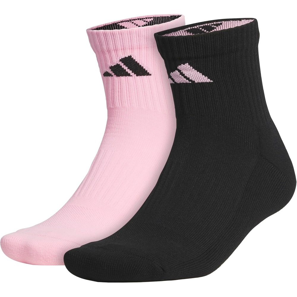 image:imageadidas Unisex Pure Training High Quarter Socks 2 Pairs Gym amp WorkoutTrue PinkBlack