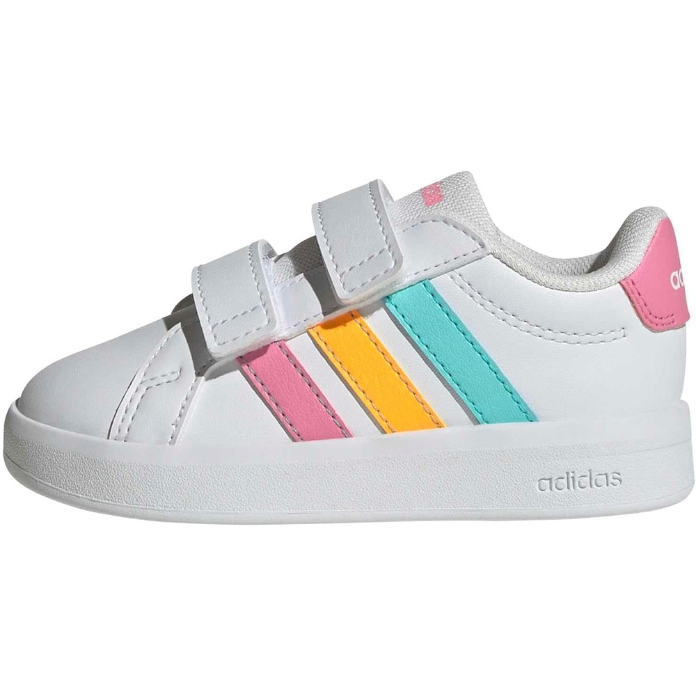 image:imageadidas UnisexBaby Grand Court 30 Hook amp LoopWhiteBliss PinkLucid Tangerine