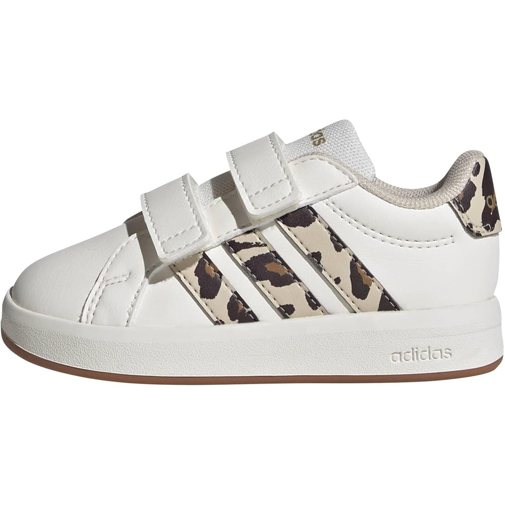 image:imageadidas UnisexBaby Grand Court 30 Hook amp LoopWhiteCrystal LinenAurora Coffee
