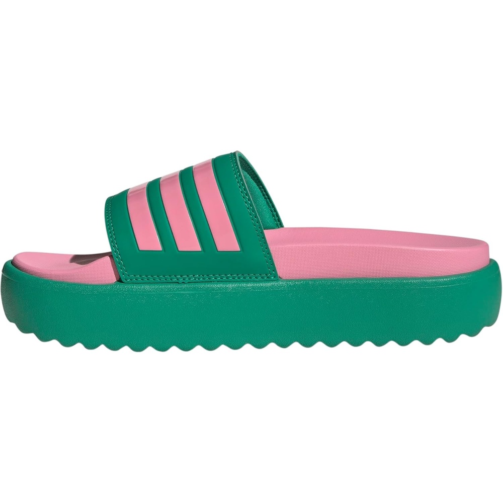 image:imageadidas Womens Adilette Platform Slide SandalsCourt GreenBliss PinkBliss Pink