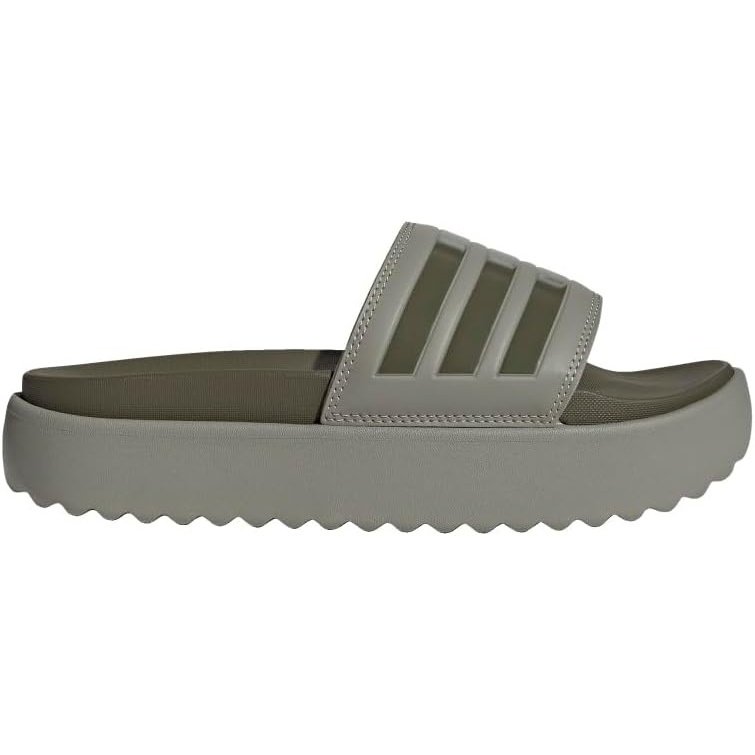 image:imageadidas Womens Adilette Platform Slide SandalsSilver PebbleOlive StrataSilver Pebble