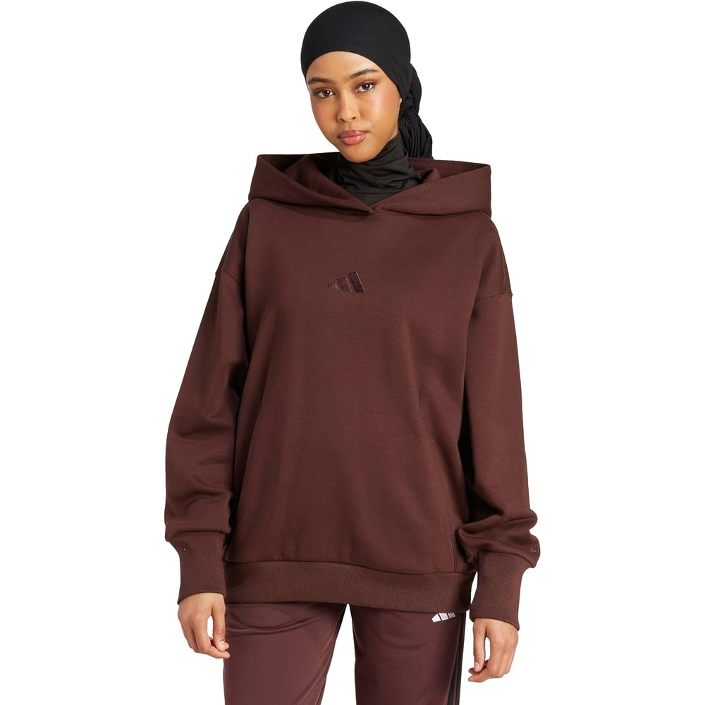 image:imageadidas Womens All Szn Fleece Loose HoodieShadow Brown