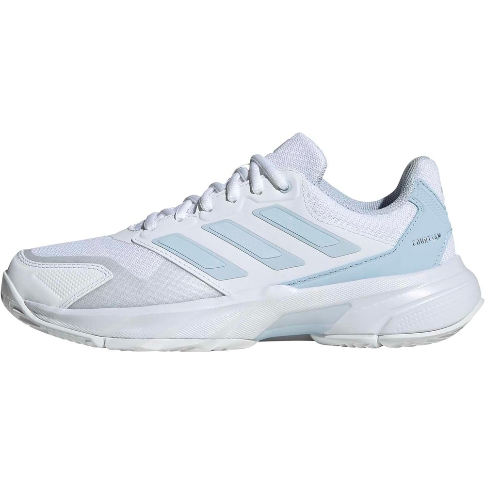 image:imageadidas Womens Courtjam Control 3 Tennis Sneakers Shoes WhiteWhiteSilver Metallic