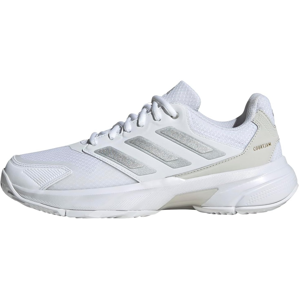 image:imageadidas Womens Courtjam Control 3 Tennis Sneakers Shoes WhiteWhiteSilver MetallicGrey