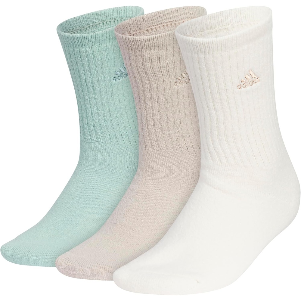 image:imageadidas Womens Cushioned Comfort Socks 3 Pairs Super Soft amp CozyCrew1Hazy GreenWonder BeigeWonder White
