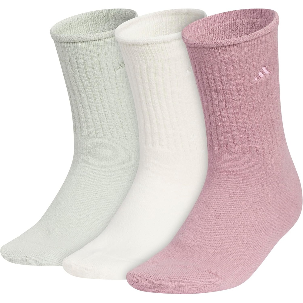 image:imageadidas Womens Cushioned Comfort Socks 3 Pairs Super Soft amp CozyCrew3Halo GreenWonder WhiteMagic Mauve Purple