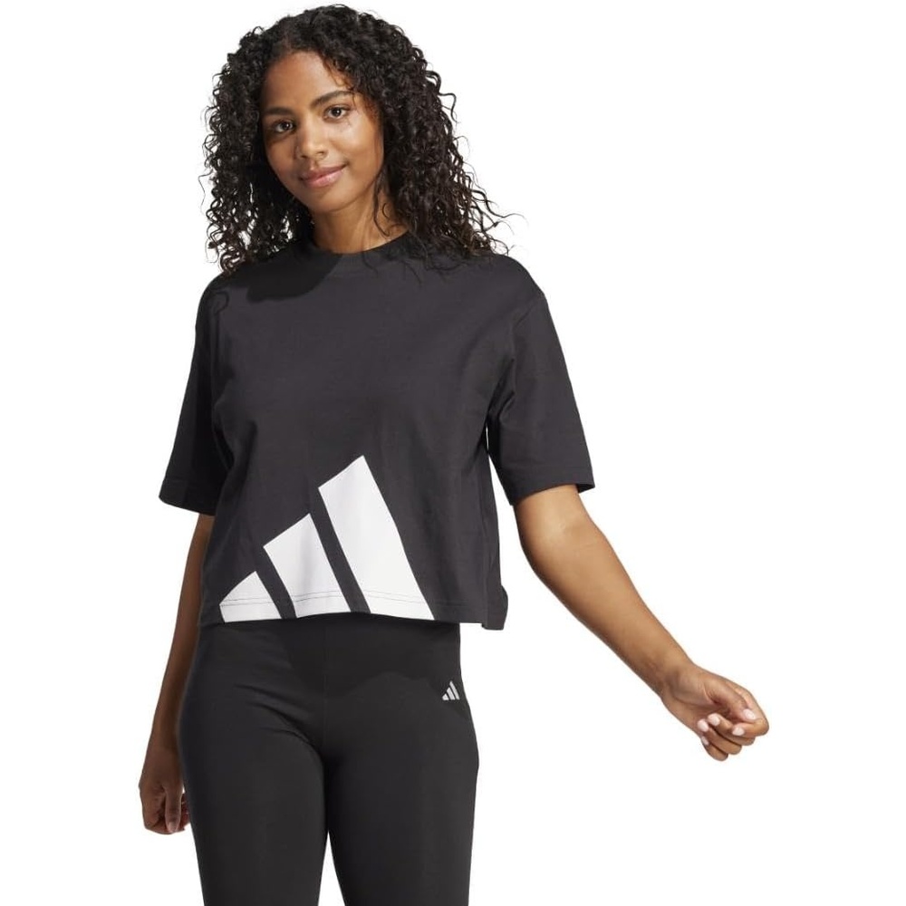 image:imageadidas Womens Essentials Big Logo Boyfriend TShirtBlackWhite