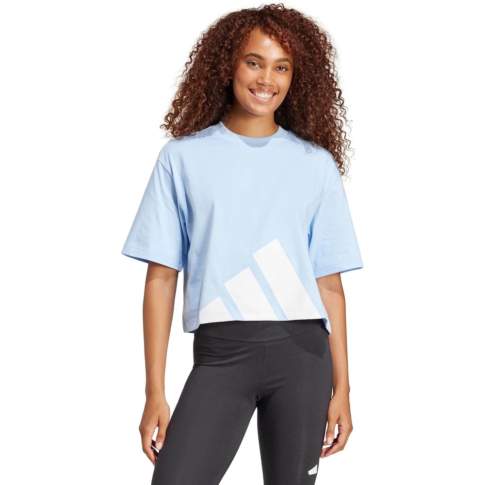 image:imageadidas Womens Essentials Big Logo Boyfriend TShirtBlueWhite