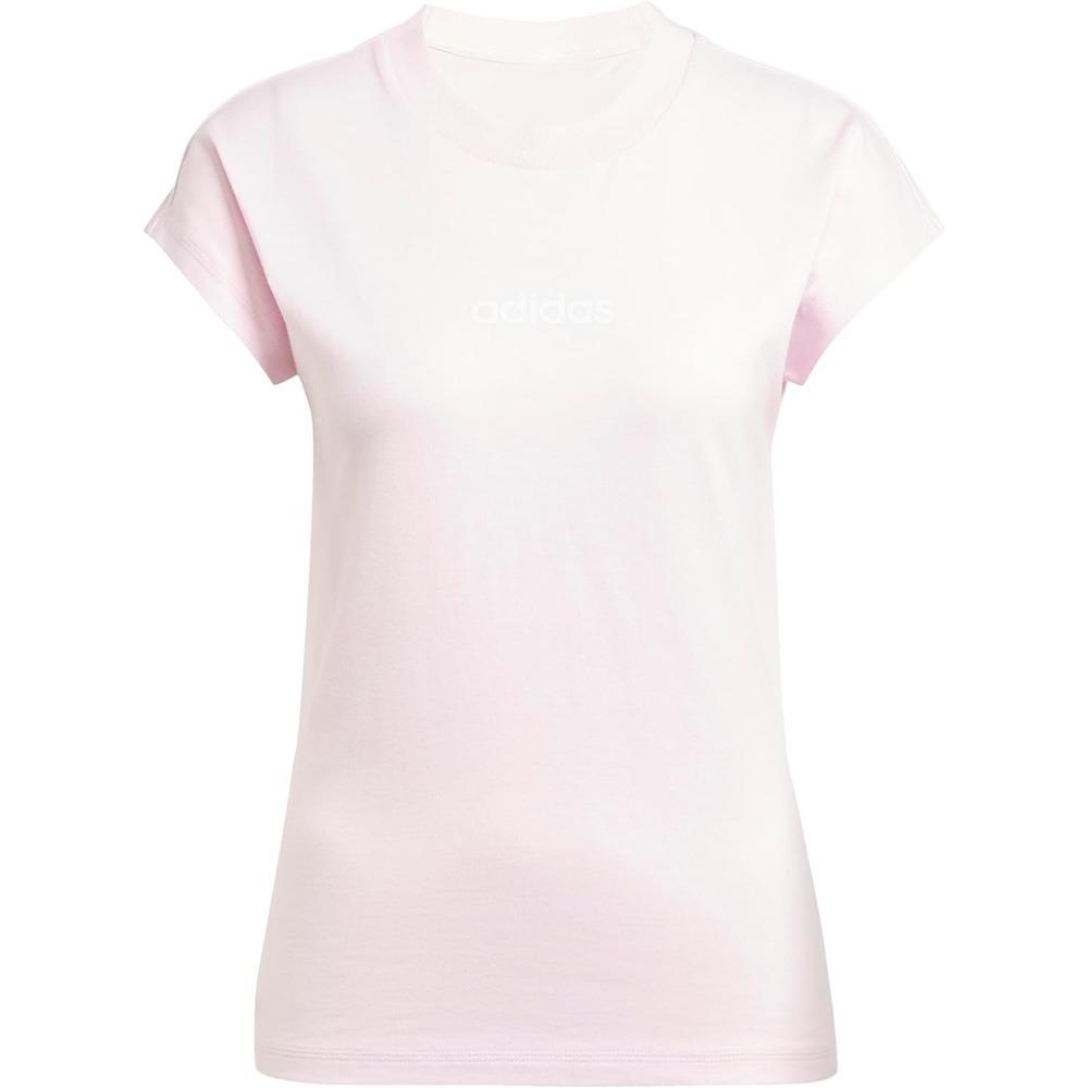 image:imageadidas Womens Essentials Linear Cotton TShirtClear PinkWhite