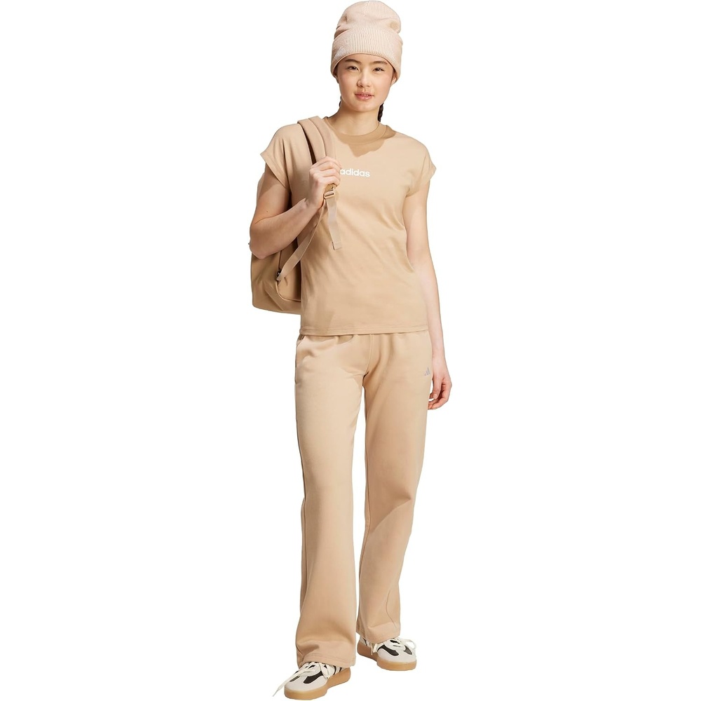 image:imageadidas Womens Essentials Linear Cotton TShirtWarm SandstoneWhite