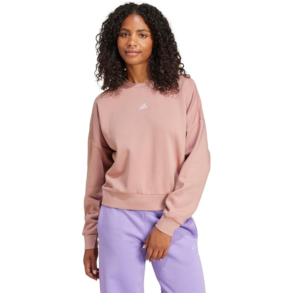 image:imageadidas Womens Essentials Small Logo FeelCozy SweatshirtWarm ClayWhite