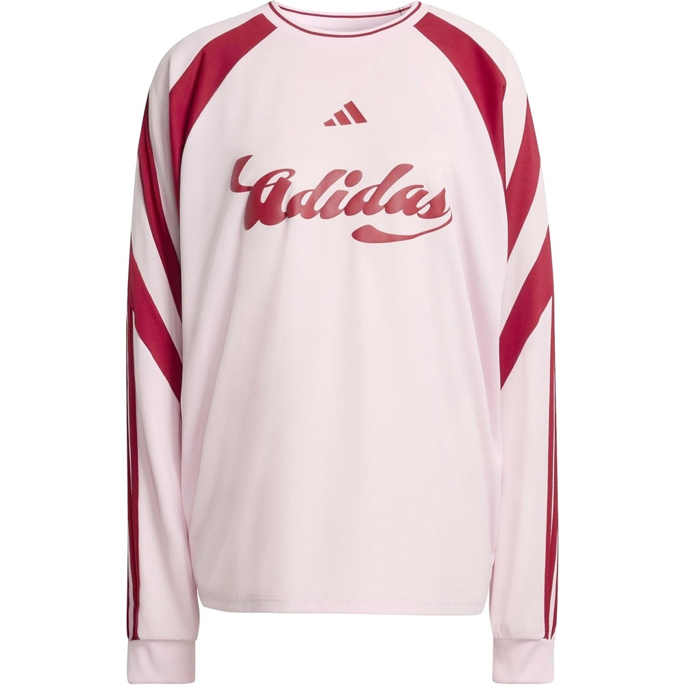 image:imageadidas Womens House of Tiro Long Sleeve JerseyClear PinkMaroon
