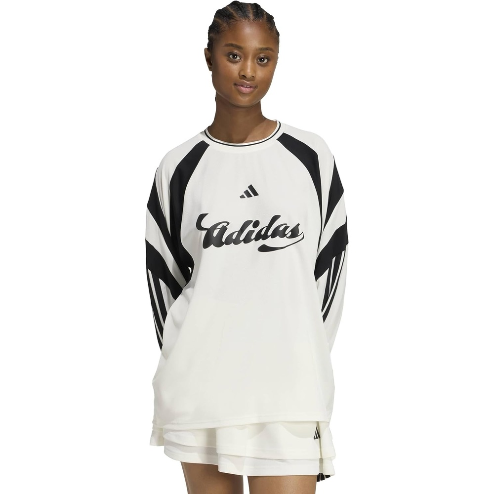 image:imageadidas Womens House of Tiro Long Sleeve JerseyOff WhiteBlack
