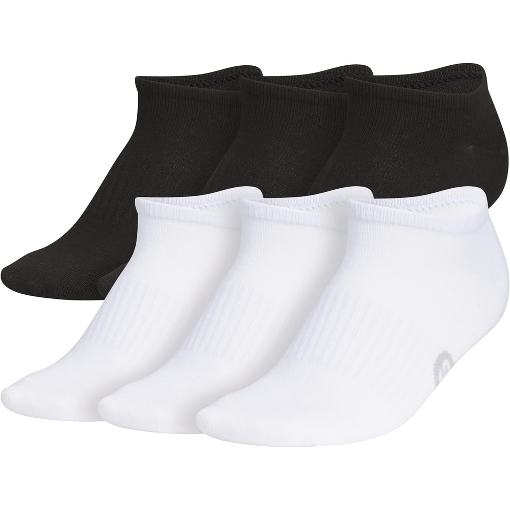 image:imageadidas Womens Superlite No Show Socks 6 Pairs Lightweight amp BreathableClassicBlackNight GreyWhite