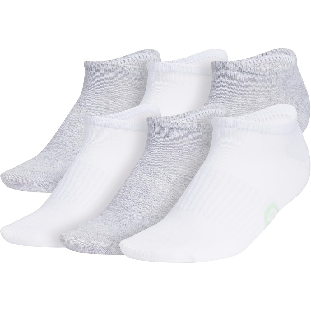 image:imageadidas Womens Superlite No Show Socks 6 Pairs Lightweight amp BreathableClassicCool Light HeatherWhiteBliss Pink