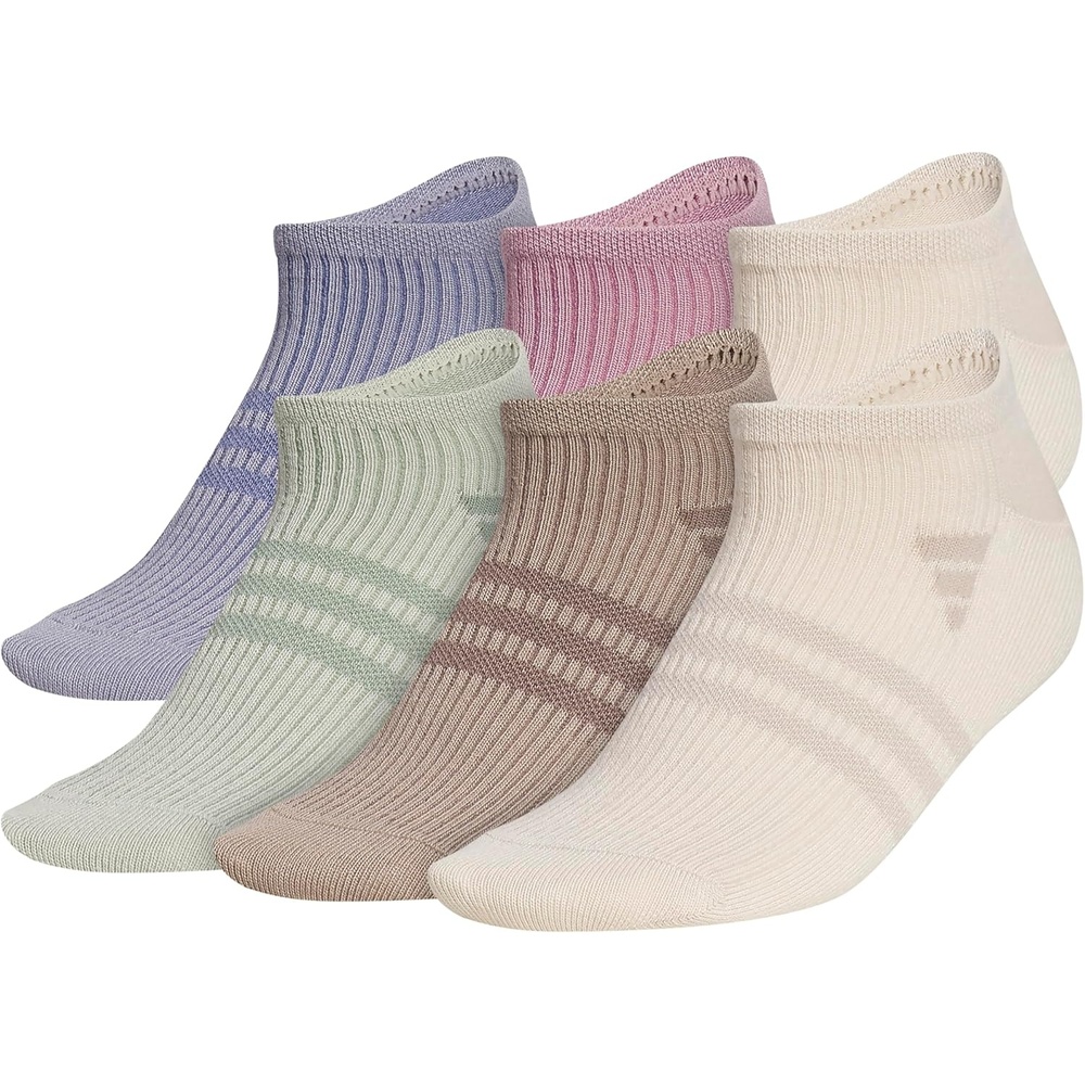 image:imageadidas Womens Superlite No Show Socks 6 Pairs Lightweight amp BreathableSlate GreyMagic Mauve PurpleCrystal Linen Beige3