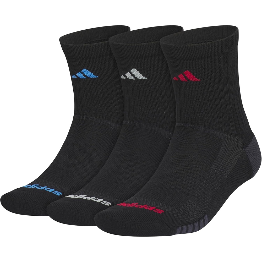 image:imageadidas mens Tech High Quarter Socks 3 Pairs Performance amp TrainingBlackRay BlueActive Maroon