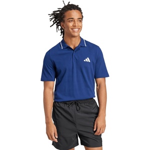 Adidas Mens Essentials Small Logo Pique Polo Shirt(Dark Blue/White)