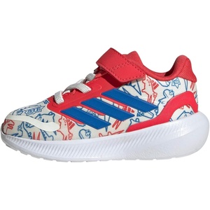 adidas Baby-Boys Marvel Run Falcon 5 Elastic Lace & Strap(Off White/Bright Royal/Semi Lucid Red)