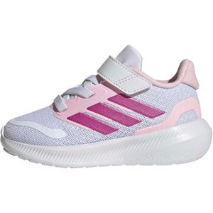adidas Baby-Boys Marvel Run Falcon 5 Elastic Lace & Strap(White/Clear Pink/Grey)