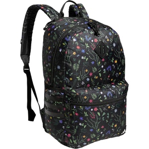 adidas Classic 3-Stripe Backpack for Laptop, School and Travel, 28L(Meadow Floral Black/Black/White/5.0)