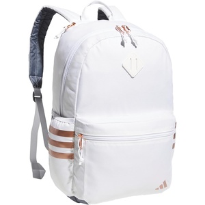 adidas Classic 3-Stripe Backpack for Laptop, School and Travel, 28L(White/Rose Gold/5.0)