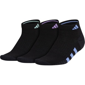 adidas Cushioned 3.0 3-Pack Low Cut(Black/Blue Fusion/Violet Fusion Purple/3)