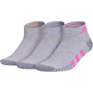 adidas Cushioned 3.0 3-Pack Low Cut(Cool Light Heather/Lucid Fuchsia Pink/Blue Fusion/3)