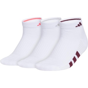 adidas Cushioned 3.0 3-Pack Low Cut(White/Pure Turbo Pink/Clear Onix Grey/4)