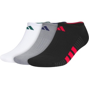 adidas Cushioned 3.0 3-Pack No Show(White/Pure Ruby Red/Black/4)