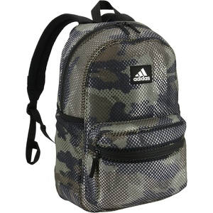 adidas Hermosa Mesh See-Through Backpack – Festival Concert Stadium Beach Bag, 29L(Core Camo Legacy Green/2)