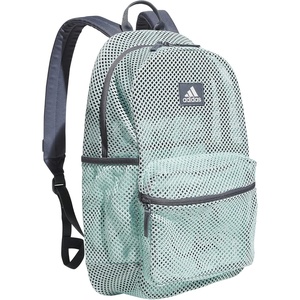 adidas Hermosa Mesh See-Through Backpack – Festival Concert Stadium Beach Bag, 29L(Semi Flash Aqua Blue/Onix Grey/2)