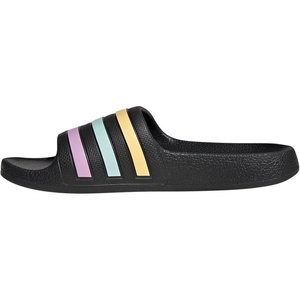 adidas Kids’ Adilette Aqua Slide Sandals(Black/Orange Tint/Halo Mint)