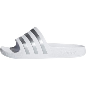 adidas Kids’ Adilette Aqua Slide Sandals(White/Silver Metallic/White)