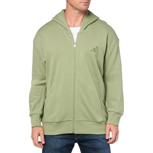 adidas Men’s All Szn Fleece Full-Zip Hoodie Sweatshirt(Tent Green)