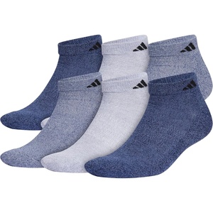 adidas Men’s Athletic Cushioned Low Cut Ankle Socks (6 Pairs) Durable & Comfortable(Tech Indigo Blue/Grey/Collegiate Navy)