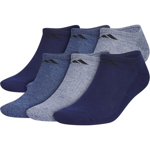 adidas Men’s Athletic Cushioned No Show Socks (6 Pairs) Durable & Comfortable(Dark Blue/Collegiate Navy/Tech Indigo Blue)